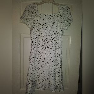 Anne Taylor black & white polka dot print dress